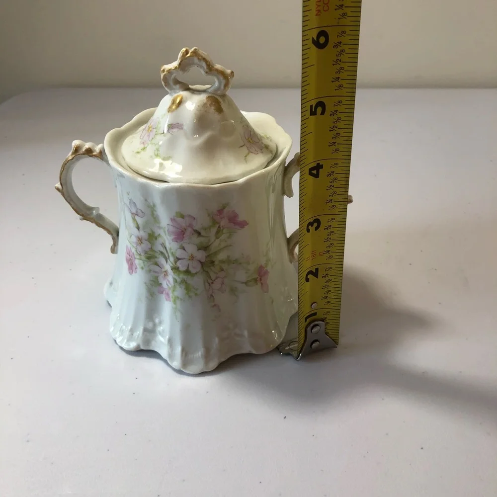 Vintage Antique Sterling China Co Sugar Bowl Dish Pink Floral, Collector China